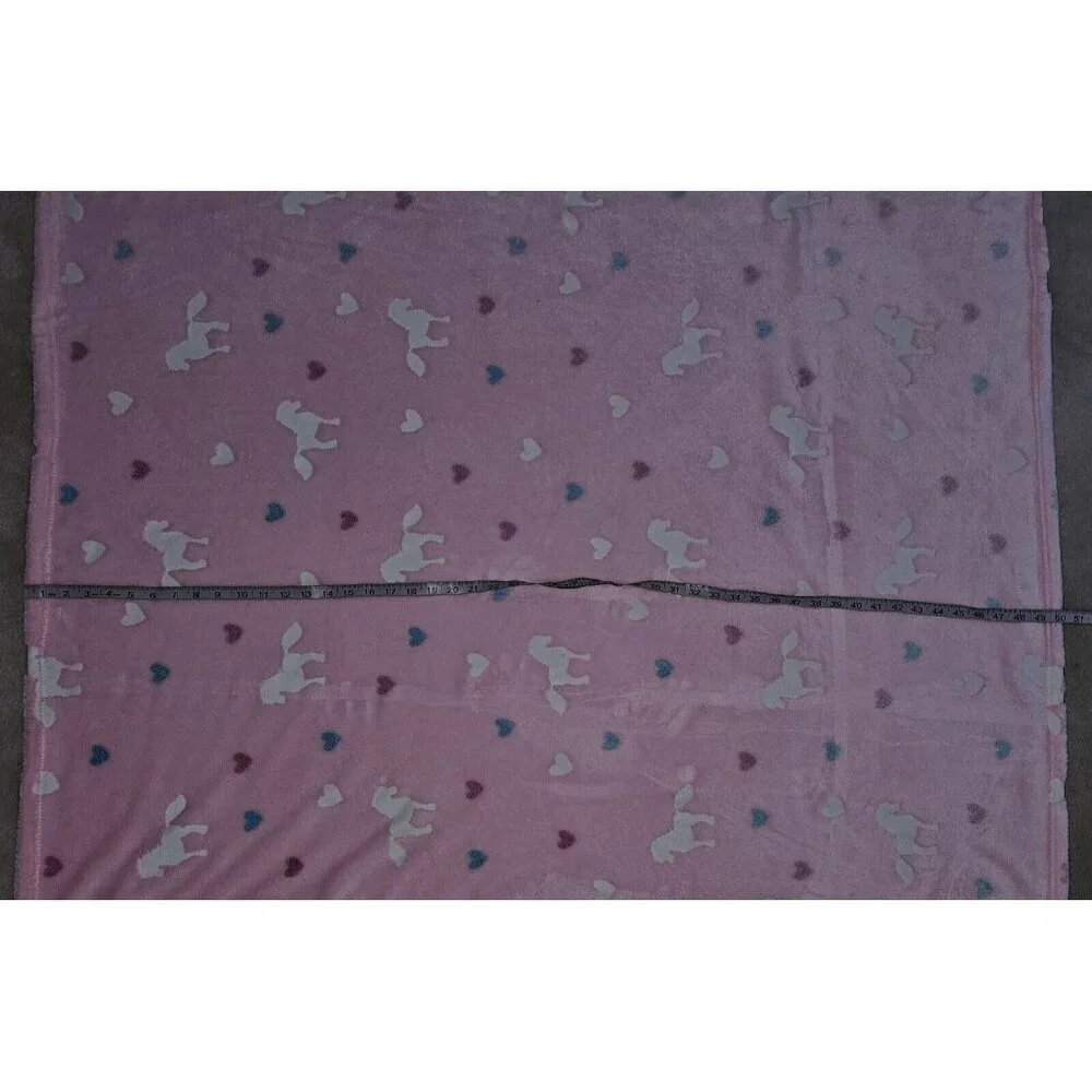 Pink White Horse Heart Blanket Regal Comfort Glow In The Dark Luxury Plush 50x56